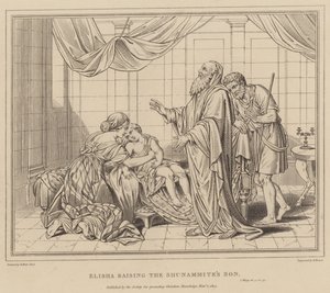 Eliseu ressuscitando o Filho de Shunammites, 2 Reis de after Benjamin West