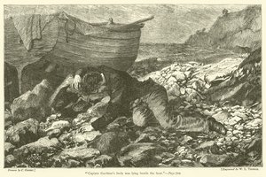 O corpo do Capitão Gardiners estava deitado ao lado do barco de after Charles Green