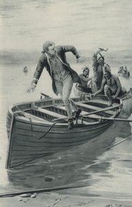 O capitão James Cook salta do barco quando os índios vermelhos pulam