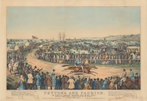 Peytona e moda: em sua grande partida por US $ 20.000. Curso Sobre a União L.I. 13 de maio. 1845, ganho por Peytona. Horário 7:39 3/4, 7:45 1/4 de after Charles Severin