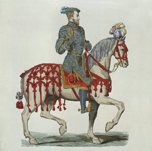 Henri II como capitão da cavalaria do Houshold de after Chevignard