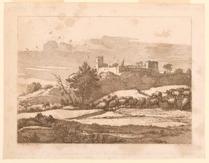 Paisagem com um castelo de after Claude Lorrain