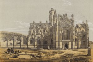 Melrose Abbey, do Sul (cromolito)