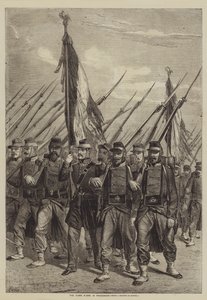 As bandeiras carregadas em procissão de after Denis Auguste Marie Raffet