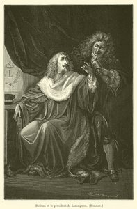 Boileau e o presidente de Lamoignon, Boileau de after Emile Antoine Bayard