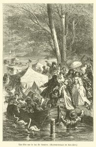 Uma festa no lago de Genebra, senhorita Scudery de after Emile Antoine Bayard
