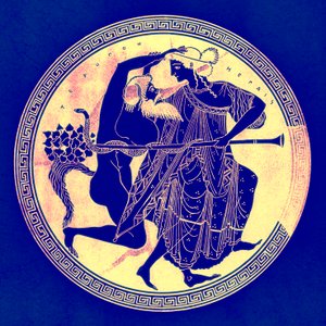 Sátiro e Maenad, ilustração da Greek Vase Paintings por JE Harrison e DS MacColl, publicada em 1894 (imagem digitalmente melhorada)