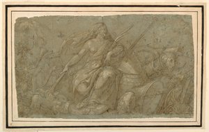 Atributos da guerra que queimam a paz de after Francesco Salviati