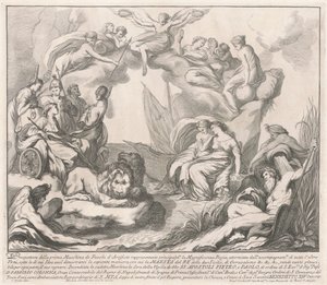 A Prima Macchina para a Chinea de 1741: Alegoria da Magnificência Real de after François Hutin Miguel de Sorellò