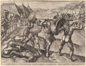 Batalha dos Horácios e dos Curiácios de after Frans Floris I
