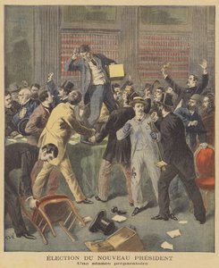 Cenas incontroláveis como parlamentares franceses discutem a eleição de um novo presidente de after Frederic Theodore Lix