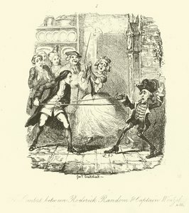 Ilustração para Roderick Random por Tobias Smollett