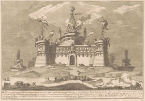 A Seconda Macchina para a Chinea de 1757: A Fortaleza de Cocanha de after Giuseppe Palazzi Giuseppe Pozzi after Paolo Posi