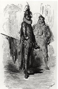 Ilustração do Le Capitaine Fracasse de Theophile Gautier (1811-72) gravada por Fortune Louis Meaulle (1844-1901) 1866 de Gustave after Dore