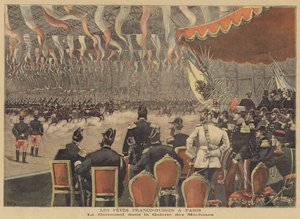 Celebrações em Paris comemorando a aliança franco-russa