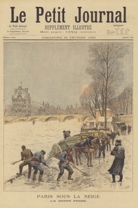 Paris sob a neve. O rio congelado Seine