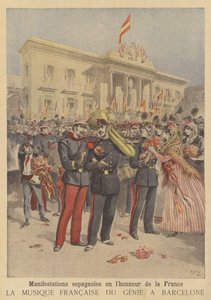 Manifestações populares de amizade para a França na Espanha de after Henri Meyer