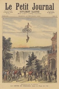 Recreação de Niagara Falls em uma performance de Le Pays dOr no Theatre de la Gaite de after Henri Meyer