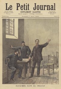 O anarquista francês Ravachol em sua cela de prisão