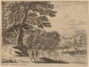 Dois viajantes e um mascate de after Herman van Swanevelt