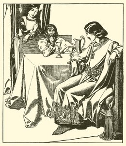 Sir Lancelote senta-se com Sir Hilaire e Croisette