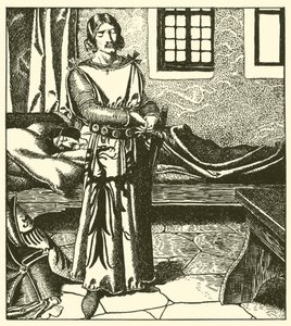 Sir Lancelote leva a armadura de Sir Kay