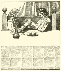 Sir Tristram senta-se com Sir Lancelote de after Howard Pyle