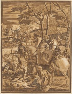 A Crucificação (Painel Direito) de after Jacopo Tintoretto John Baptist Jackson