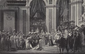 A coroação de Napoleão como imperador da França em Notre Dame de Paris, 1804 de after Jacques Louis David