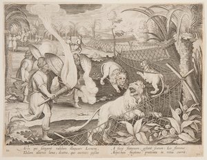 Armadilha do leão de after Jan van der Straet, called Stradanus