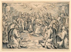 Cena de Atos dos Apóstolos, depois de Stradanus de after Jan van der Straet, called Stradanus