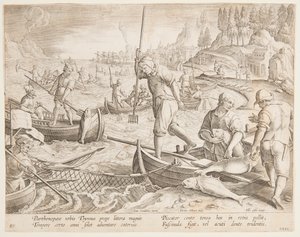 Pesca de atum de after Jan van der Straet, called Stradanus