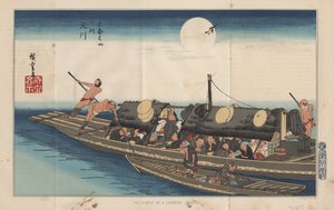 Dois barcos, 1885 de after Japanese School