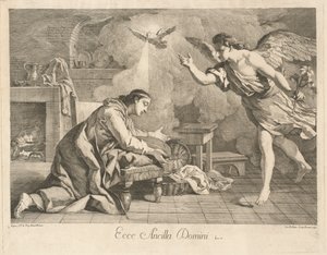 A Anunciação de after Jean François de Troy Jean Baptiste Hutin