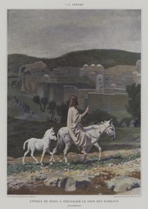 Detalhe da entrada de Jesus para Jerusalém no Domingo de Ramos (Cristo entrando em Jerusalém no Domingo de Ramos)
