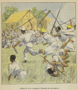 Ataque de duas empresas Haoussa pelos rebeldes de after Louis Charles Bombled