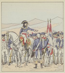 Bonaparte repreende o 85º e 39º da divisão Vaubois no planalto de Rivoli de after Louis Charles Bombled