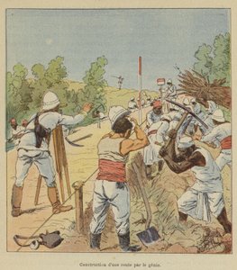 Construção de uma estrada por engenharia de after Louis Charles Bombled