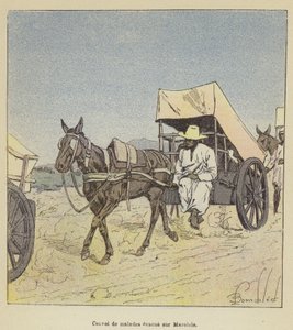 Comboio de pacientes evacuados em Marololo de after Louis Charles Bombled