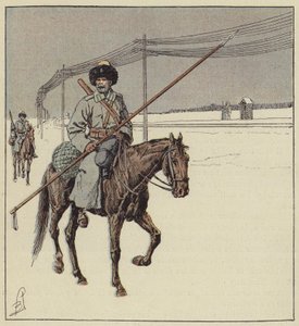 Cossacos do amor que guardam a estrada de ferro transiberiana de after Louis Charles Bombled