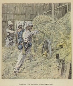 Descoberta de uma metralhadora em uma casa Hova de after Louis Charles Bombled