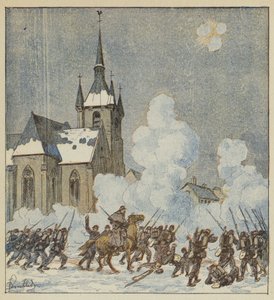 Defesa de Patay pelo 75º móvel de after Louis Charles Bombled