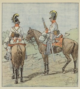 Dragões Austríacos em Destaque de after Louis Charles Bombled