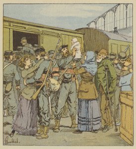 Embarque dos francos-pneus de Paris de after Louis Charles Bombled