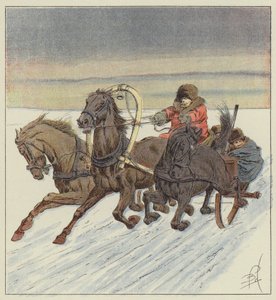 Na troika no Baikal de after Louis Charles Bombled