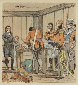 Hudson-Lowe pesquisa os papéis da Las-Cases de after Louis Charles Bombled