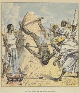 Delicie-se com a tortura de um Hova Gouverneur de after Louis Charles Bombled