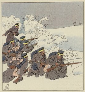 Infantaria japonesa no vestido de campo de inverno de after Louis Charles Bombled