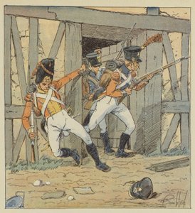 Infantaria Suiça, Granadeiro do 1º Regimento, Fuzileiro do 2º e 3º Regimento de after Louis Charles Bombled
