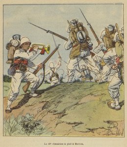 Os 40 caçadores a pé em Beritza de after Louis Charles Bombled